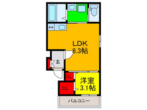 Chaton日新町の物件間取画像